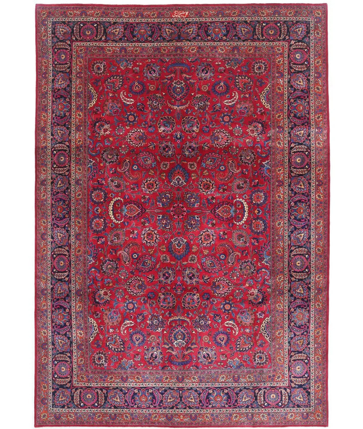 Persian Mashad Sheikh Borangi Rug 10' 11" x 16' 2" Hand-Knotted | No. AT63428