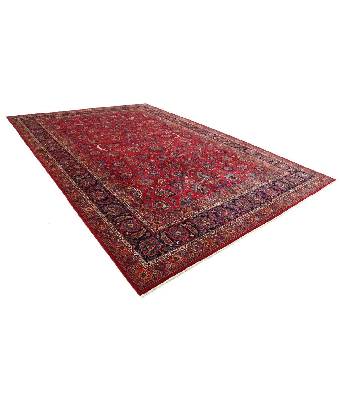 Persian Mashad Sheikh Borangi Rug 10' 11" x 16' 2" Hand-Knotted | No. AT63428