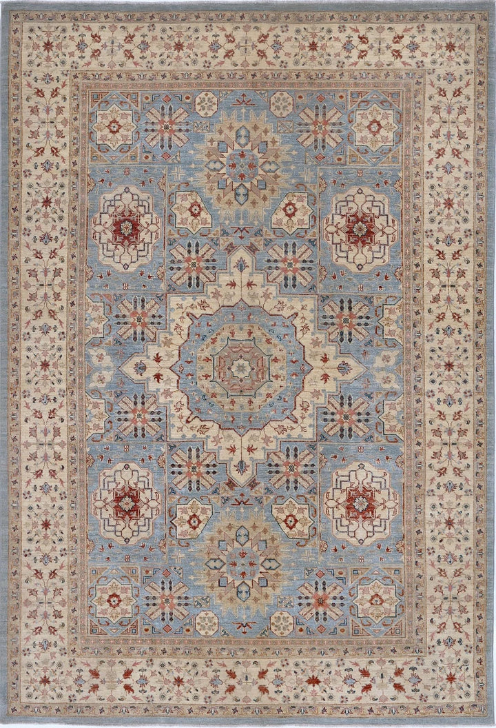 Afghan Ziegler Rug 7' 1" x 10' 2" Hand-Knotted | No. AT63450