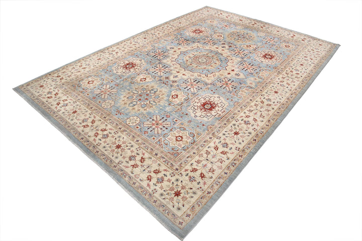 Afghan Ziegler Rug 7' 1" x 10' 2" Hand-Knotted | No. AT63450