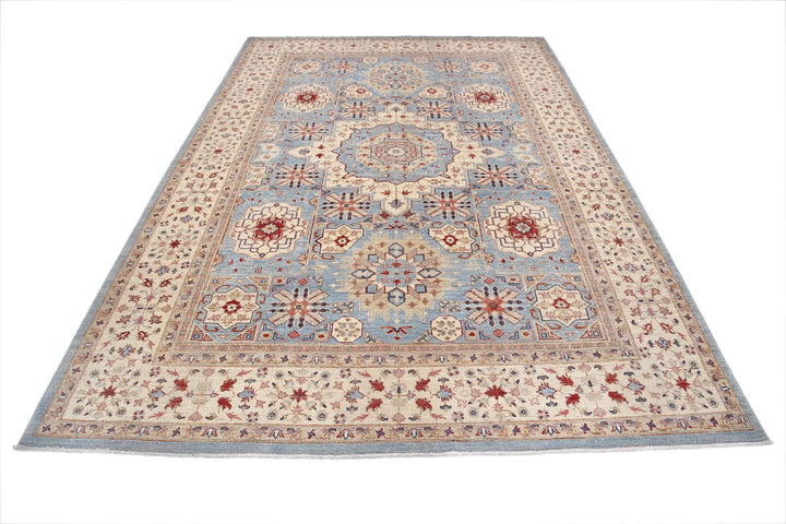 Afghan Ziegler Rug 7' 1" x 10' 2" Hand-Knotted | No. AT63450