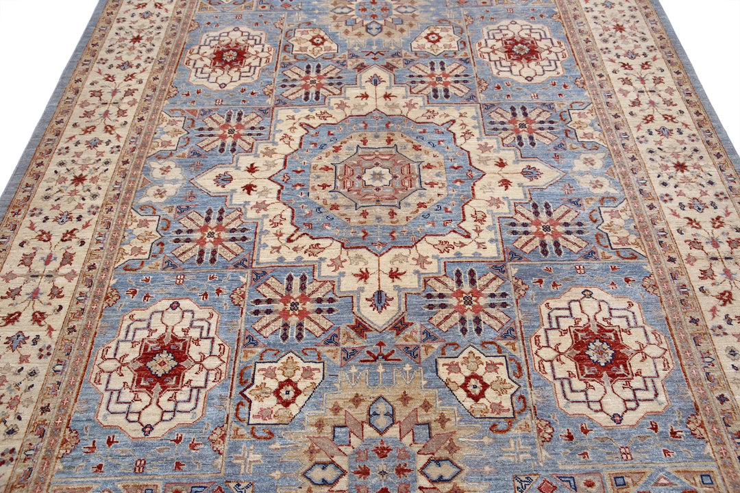 Afghan Ziegler Rug 7' 1" x 10' 2" Hand-Knotted | No. AT63450