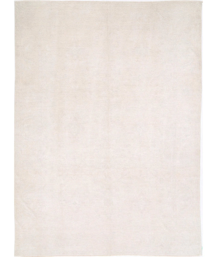 Ivory Afghan Oushak Rug 10' 0" x 13' 7" Hand-Knotted | No. AT63453