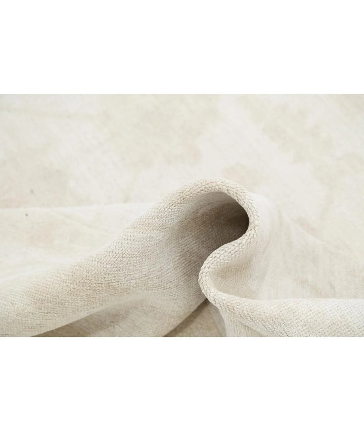 Ivory Afghan Oushak Rug 8' 10" x 11' 9" Hand-Knotted | No. AT63466