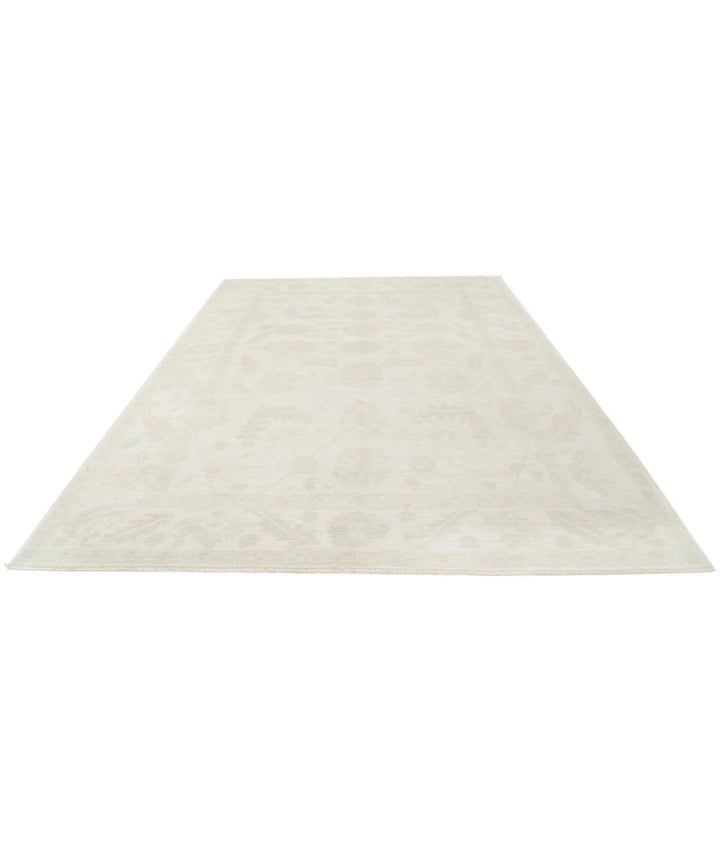 Ivory Afghan Oushak Rug 8' 10" x 11' 9" Hand-Knotted | No. AT63466