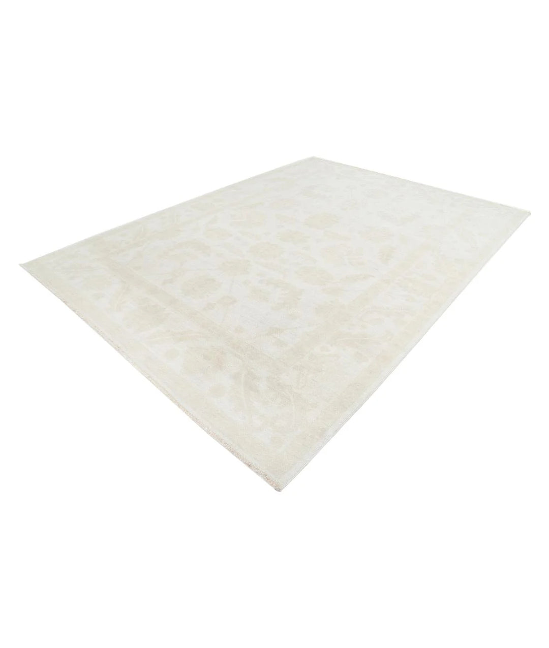 Ivory Afghan Oushak Rug 8' 10" x 11' 9" Hand-Knotted | No. AT63466