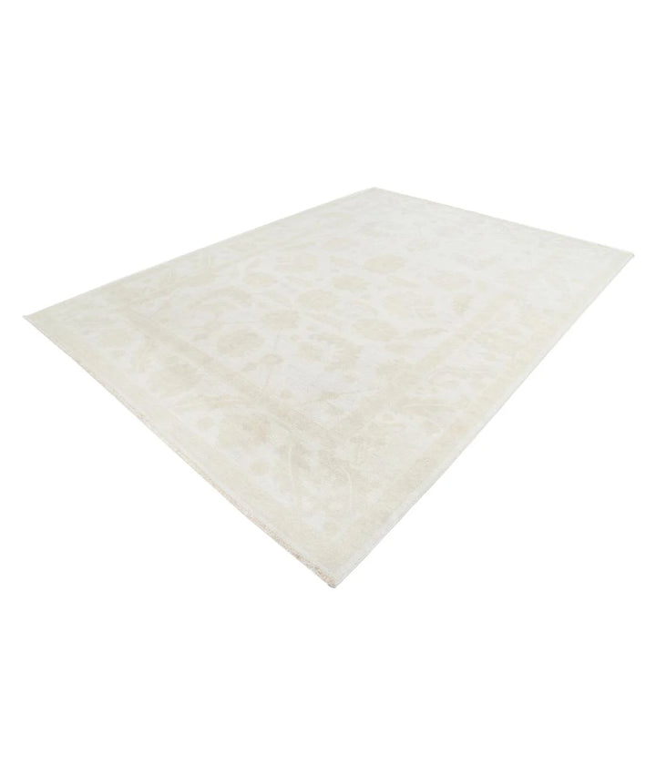 Ivory Afghan Oushak Rug 8' 10" x 11' 9" Hand-Knotted | No. AT63466