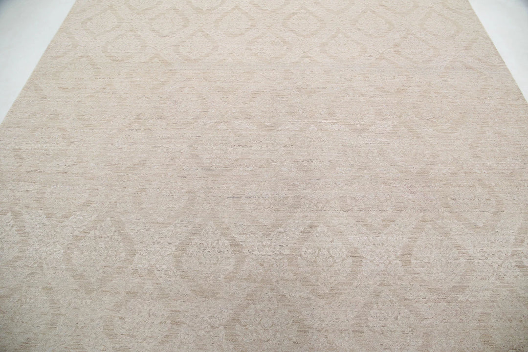 Ivory Afghan Serenity Rug 8' 8" x 11' 8" Hand-Knotted | No. AT63549