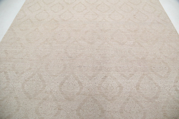 Ivory Afghan Serenity Rug 8' 8" x 11' 8" Hand-Knotted | No. AT63549