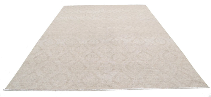 Ivory Afghan Serenity Rug 8' 8" x 11' 8" Hand-Knotted | No. AT63549