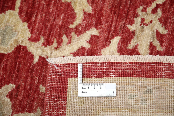 Red Afghan Ziegler Rug 5' 8" x 7' 10" Hand-Knotted | No. AT63561