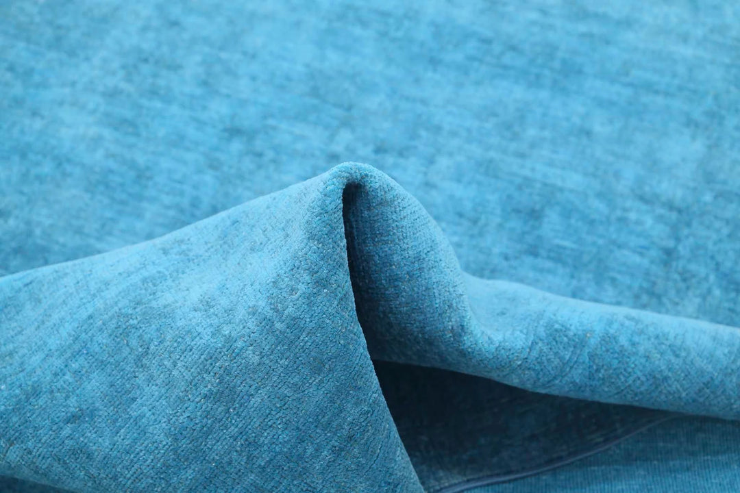 Blue Afghan Overdye Rug 3' 3" x 4' 11" Hand-Knotted | No. AT63579