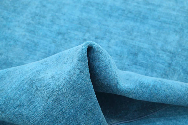 Blue Afghan Overdye Rug 3' 3" x 4' 11" Hand-Knotted | No. AT63579