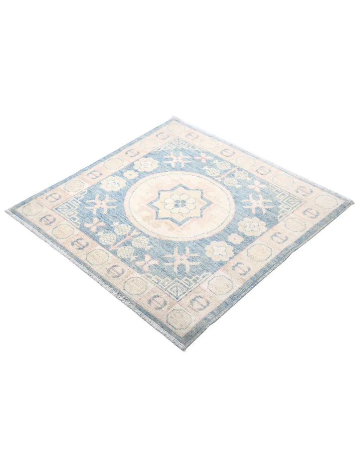 Afghan Khotan Rug 3' 2" x 3' 3" Hand-Knotted | No. AT63584