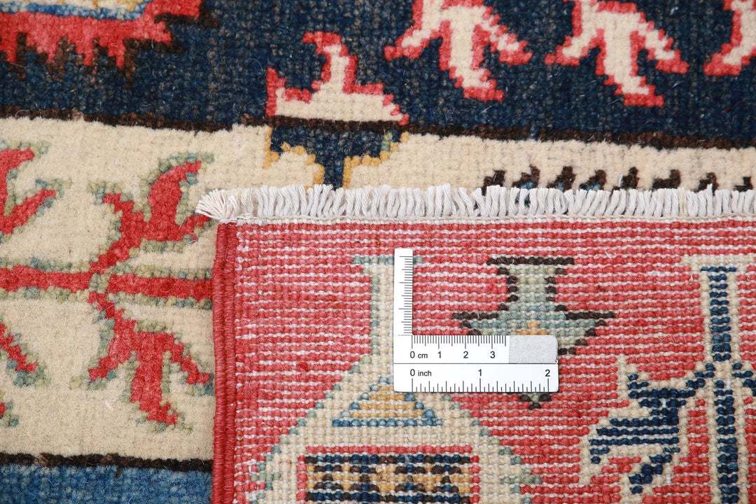 Afghan Kazak Rug 4' 11" x 6' 7" Hand-Knotted | No. AT63614
