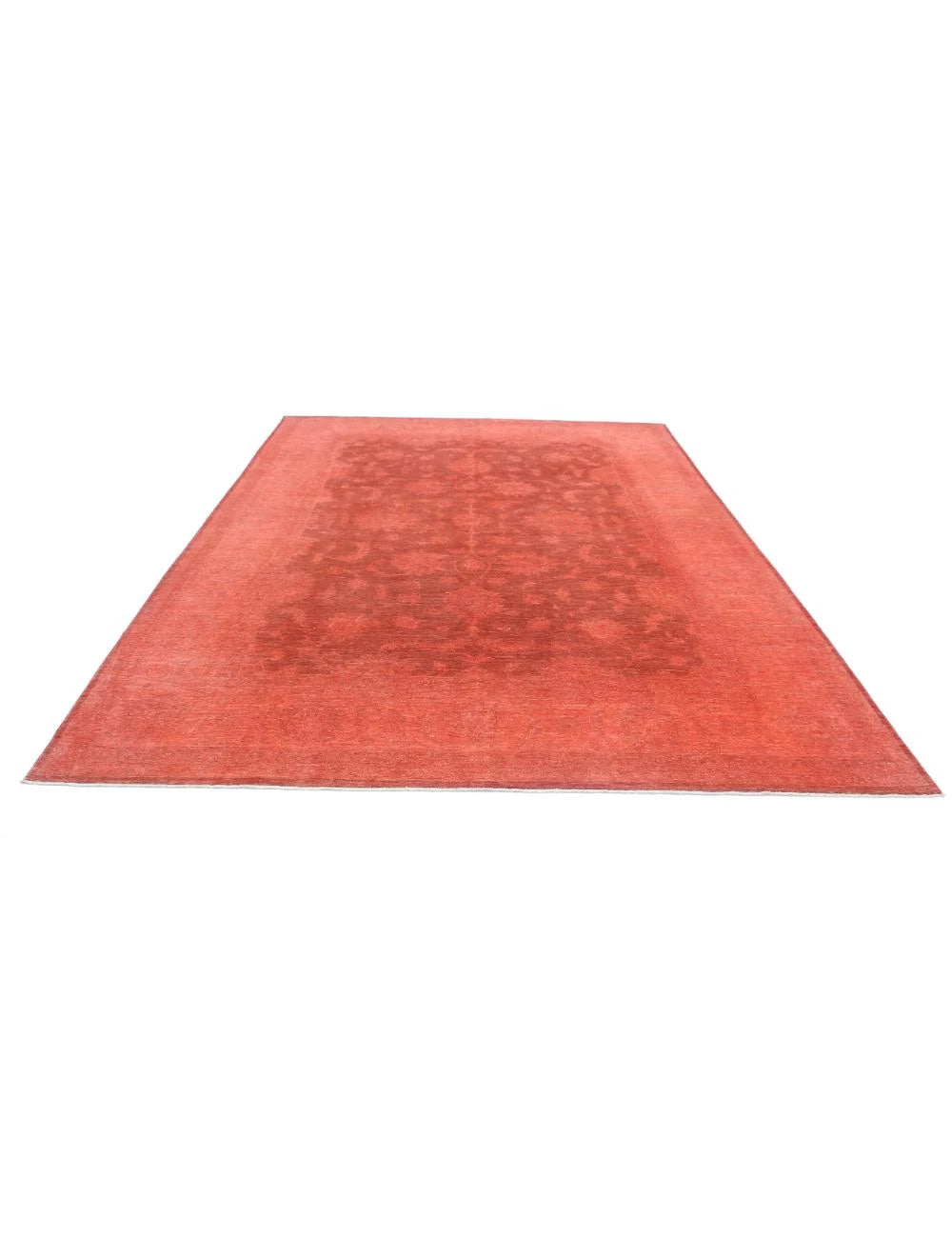 Red Afghan Overdye Rug 8' 8" x 11' 6" Hand-Knotted | No. AT63846