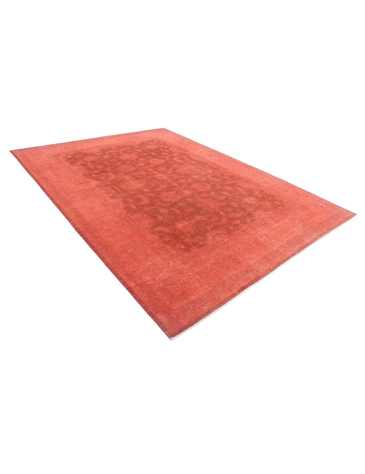 Red Afghan Overdye Rug 8' 8" x 11' 6" Hand-Knotted | No. AT63846
