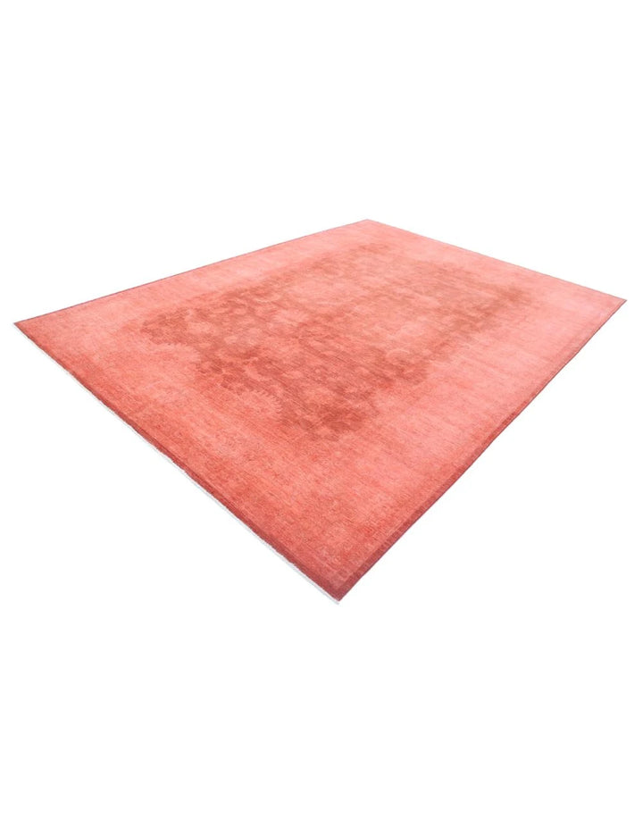 Red Afghan Overdye Rug 8' 8" x 11' 6" Hand-Knotted | No. AT63846