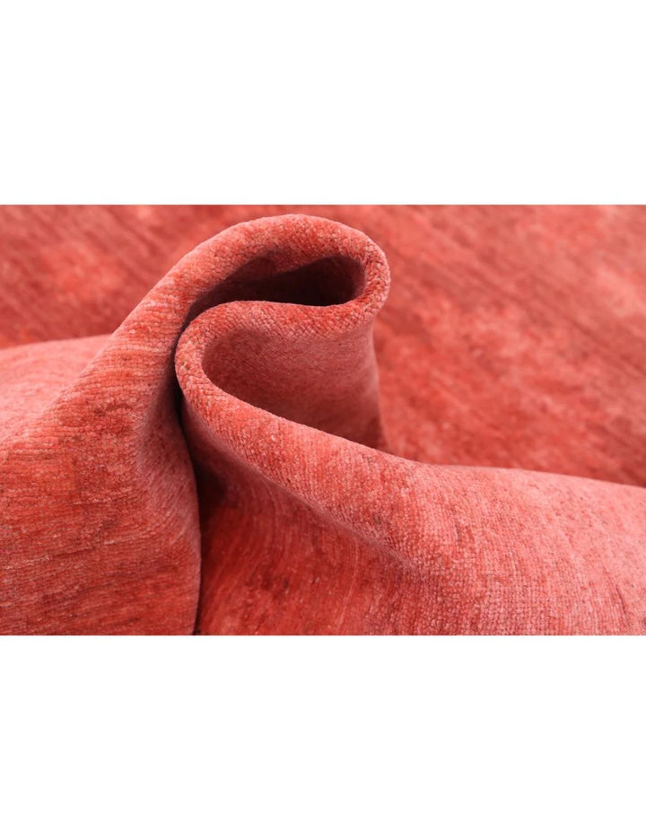 Red Afghan Overdye Rug 8' 8" x 11' 6" Hand-Knotted | No. AT63846