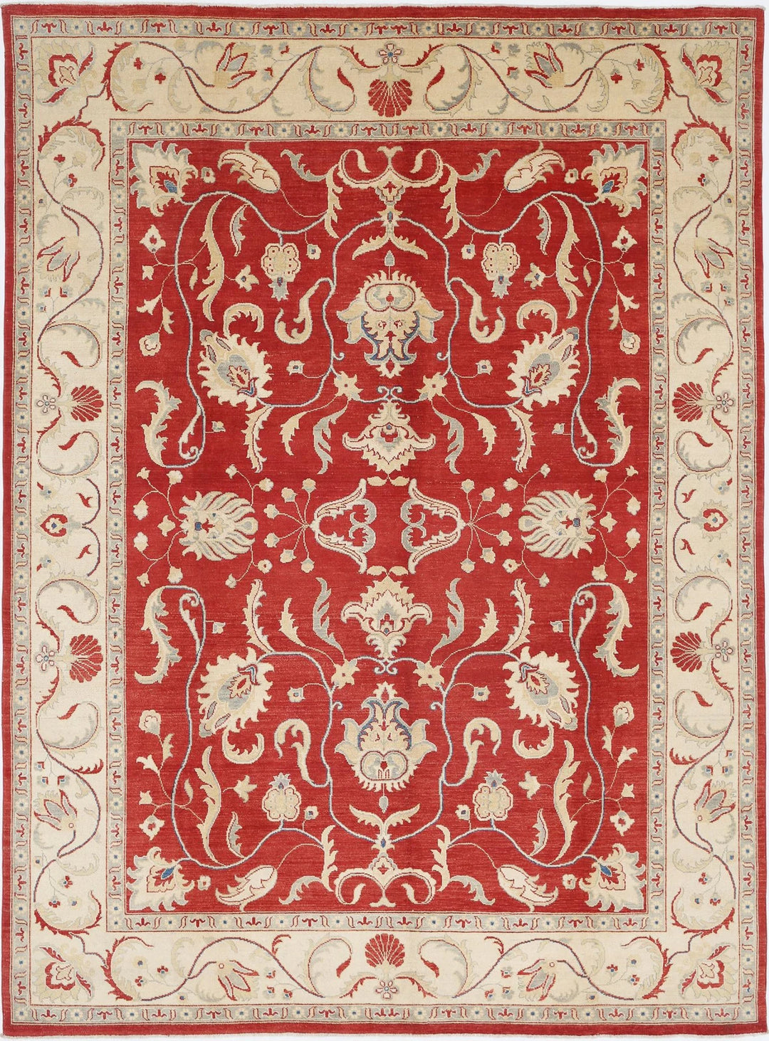 Rust Afghan Oriental Rug 8'10" x 12'2" Hand-Knotted