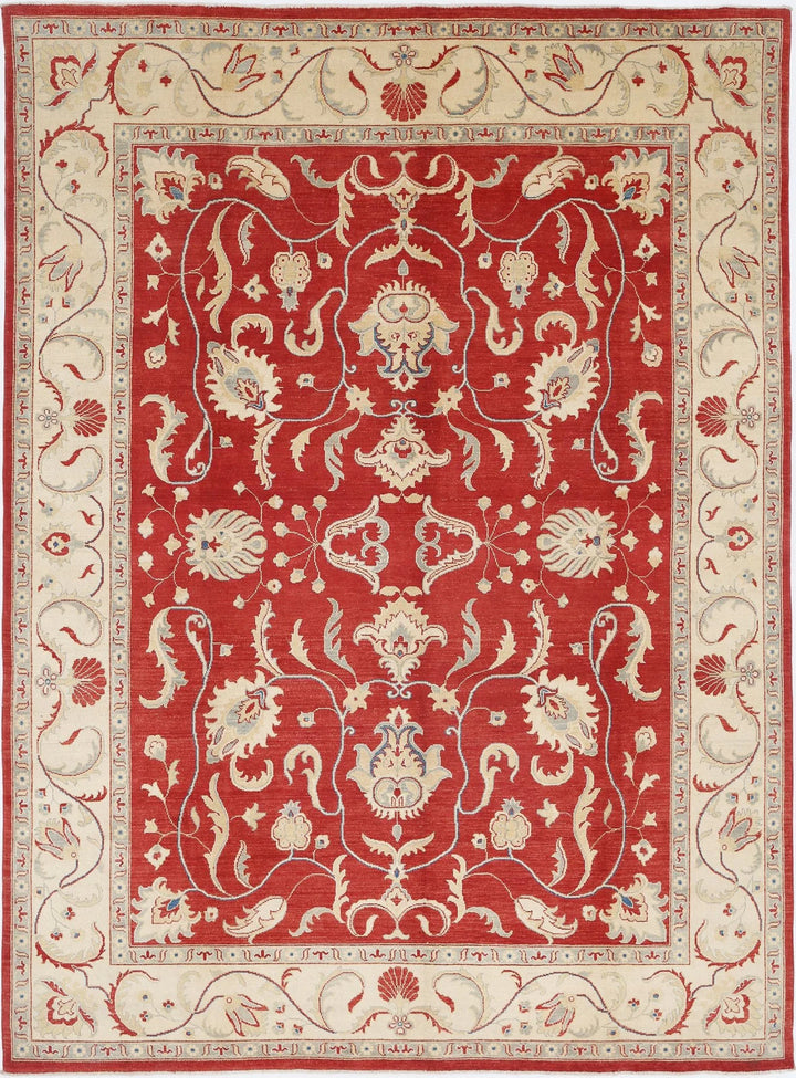 Rust Afghan Oriental Rug 8'10" x 12'2" Hand-Knotted
