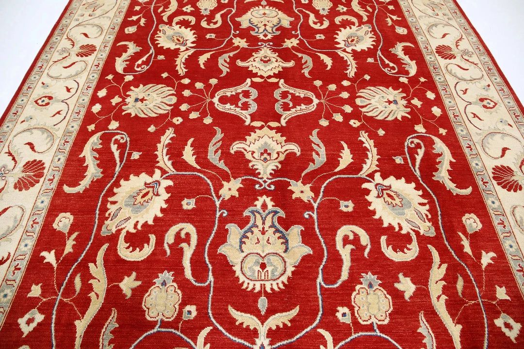 Rust Afghan Oriental Rug 8'10" x 12'2" Hand-Knotted | No. AT63885
