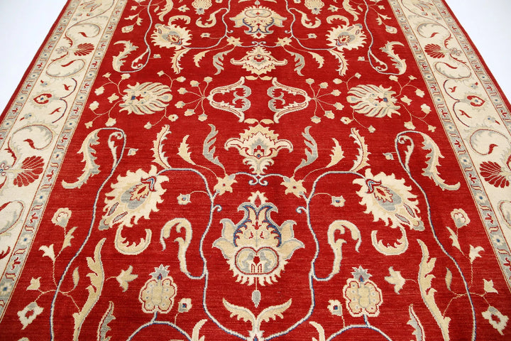 Rust Afghan Oriental Rug 8'10" x 12'2" Hand-Knotted view