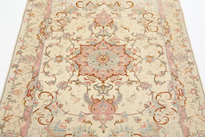 Persian Tabriz Fine Rug 3' 3" x 5' 0" Hand-Knotted | No. AT63955