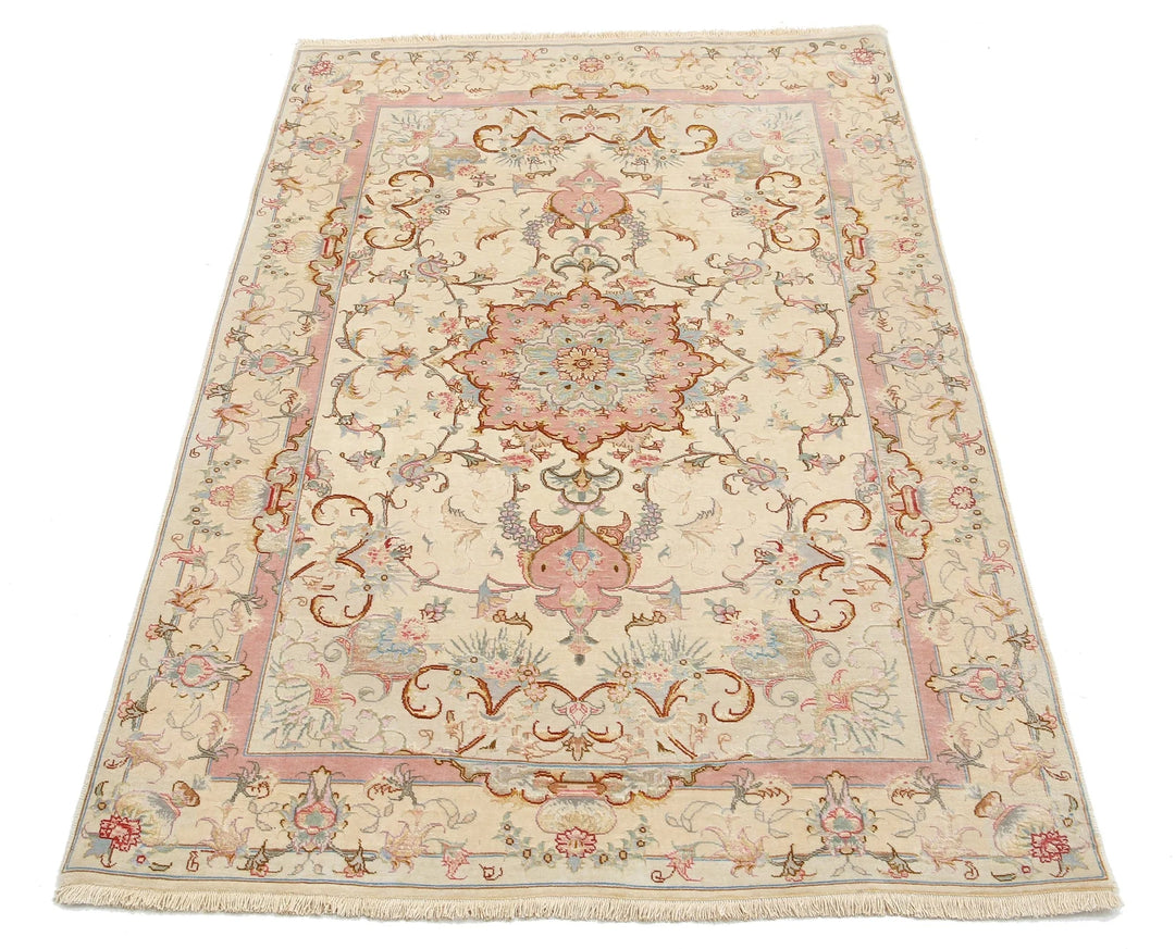 Persian Tabriz Fine Rug 3' 3" x 5' 0" Hand-Knotted | No. AT63955