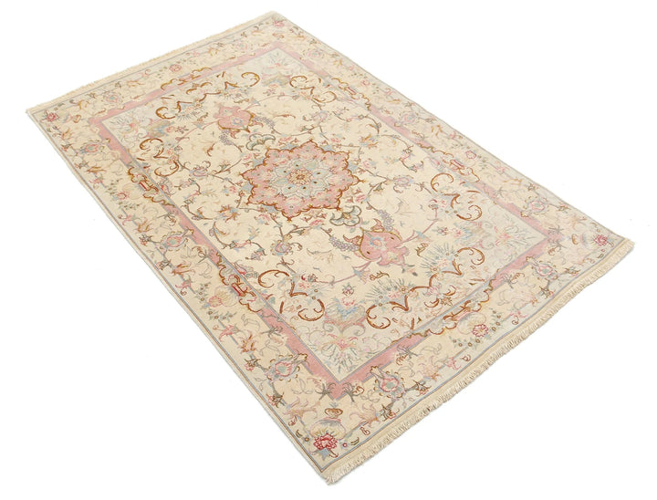 Persian Tabriz Fine Rug 3' 3" x 5' 0" Hand-Knotted | No. AT63955