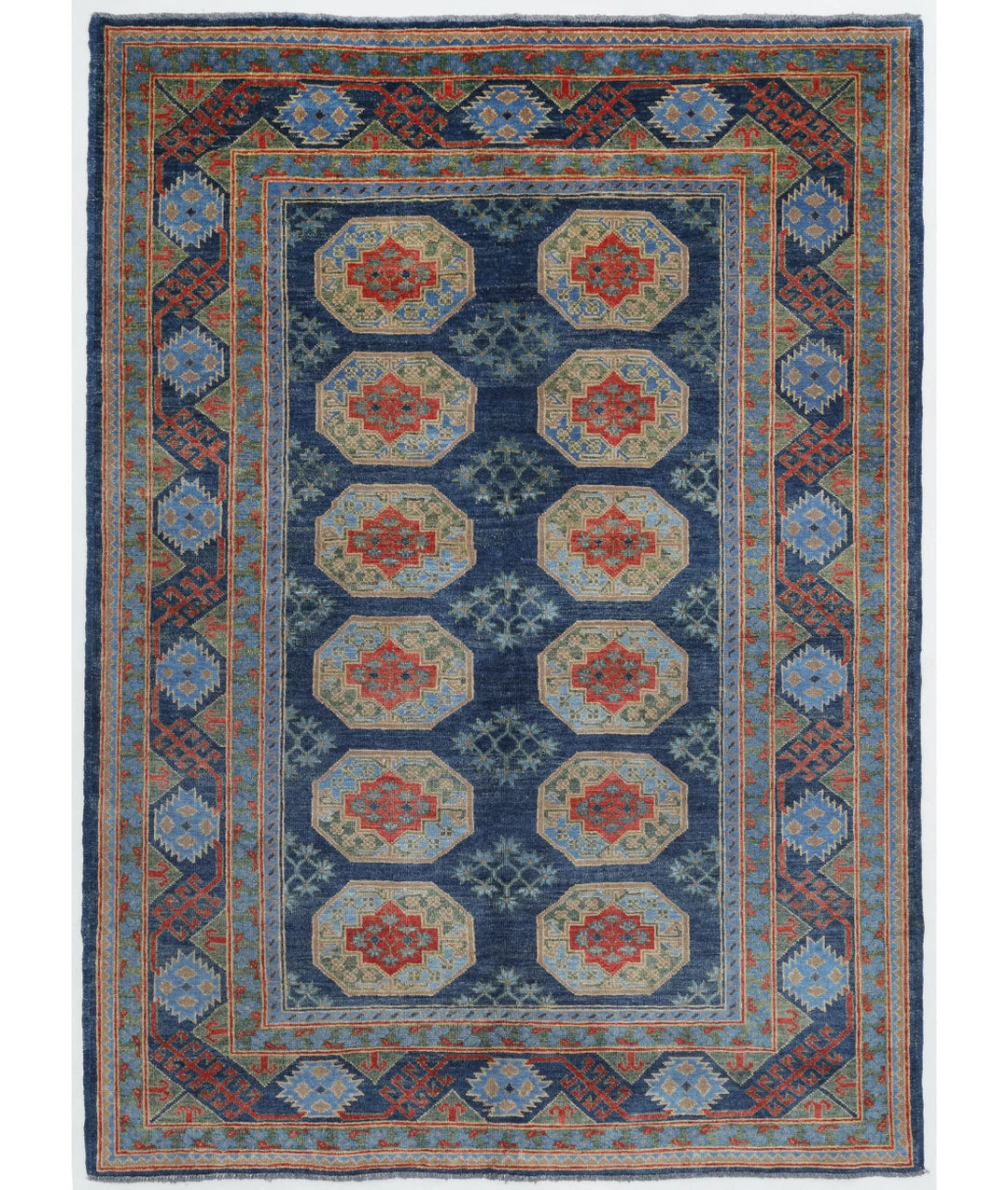Afghan Oriental Rug 5' 7" x 7' 9" Hand-Knotted | No. AT63984