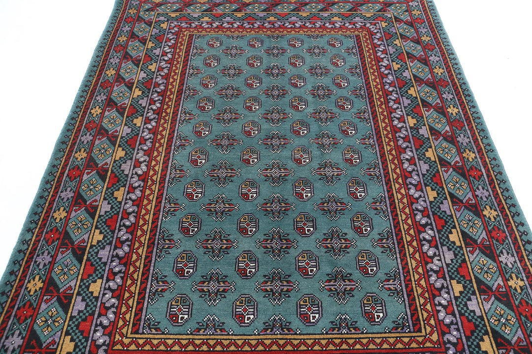 Afghan Revival Rug 5' 7" x 7' 7" Hand-Knotted | No. AT63988