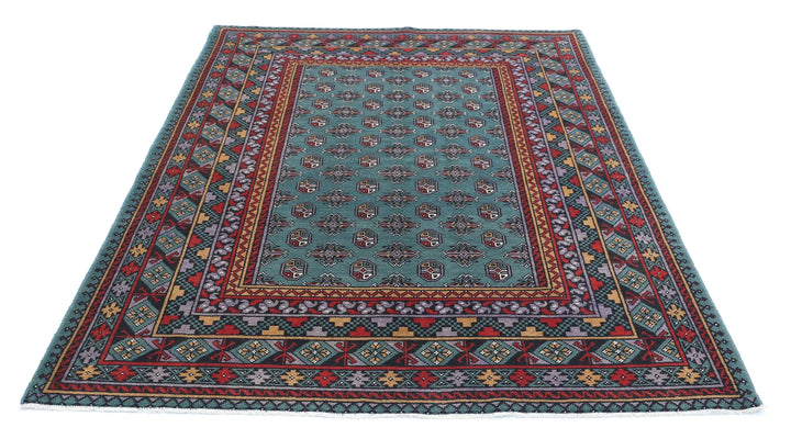 Afghan Revival Rug 5' 7" x 7' 7" Hand-Knotted | No. AT63988