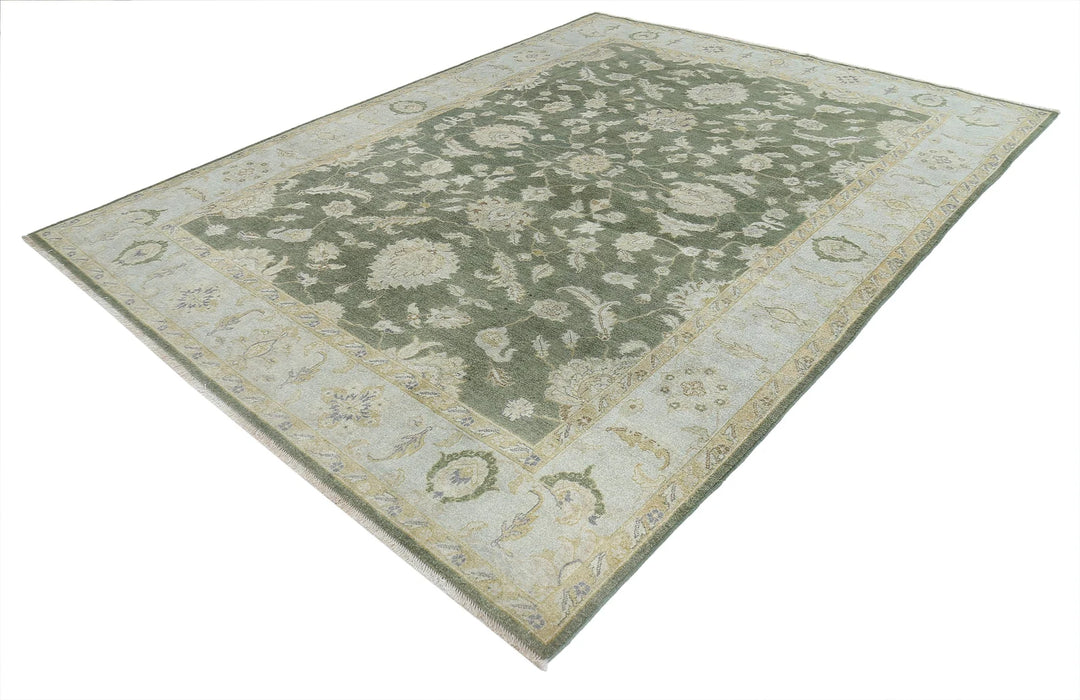 Indian Ziegler Rug 7' 6" x 9' 9" Hand-Knotted | No. AT64042