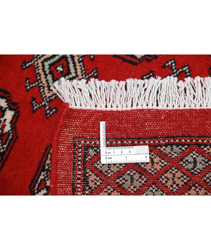 Red Pakistani Bokhara Rug 6'4" x 8'7" Hand-Knotted | No. AT64114
