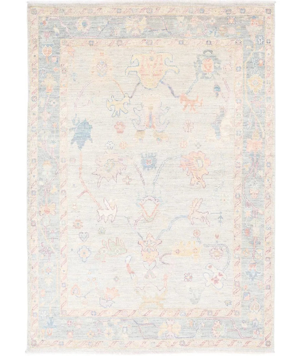 Afghan Oushak Rug 4' 11" x 7' 3" Hand-Knotted | No. AT641569