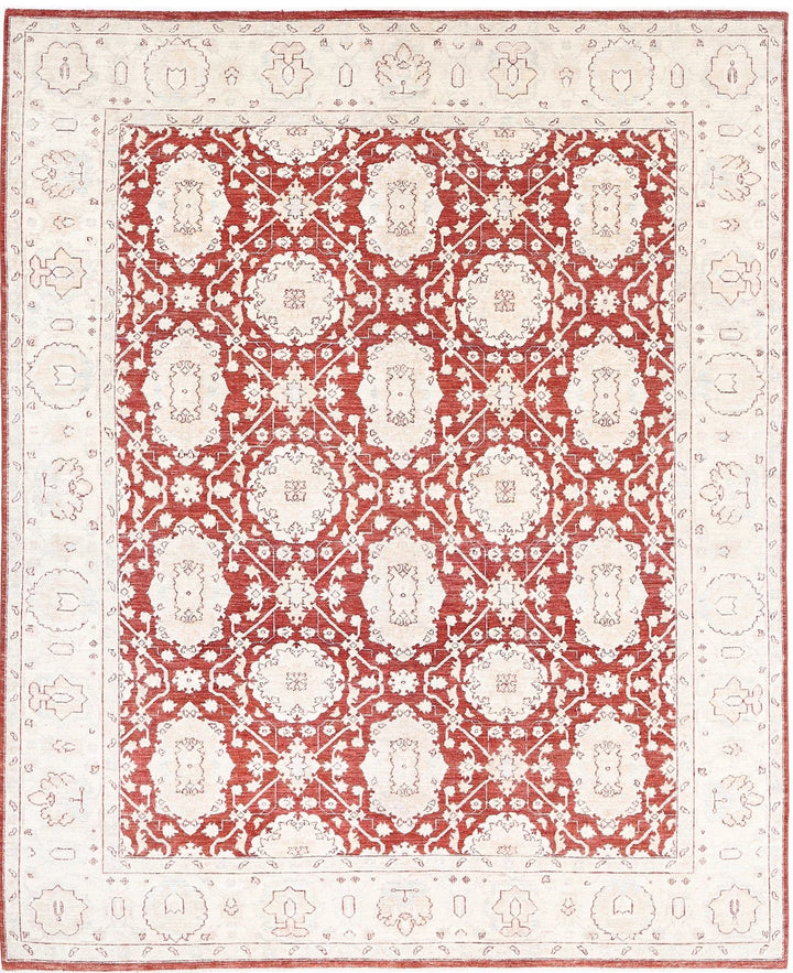 Afghan Ziegler Rug 7' 11" x 9' 9" Hand-Knotted | No. AT64200