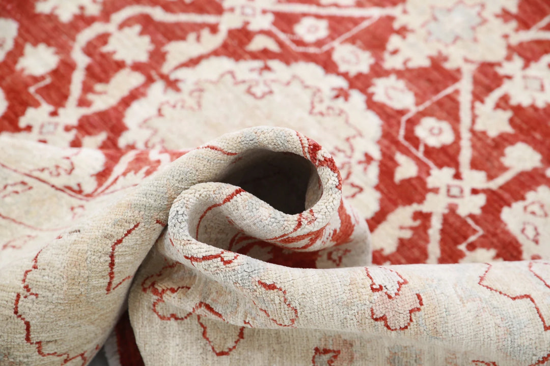 Afghan Ziegler Rug 7' 11" x 9' 9" Hand-Knotted | No. AT64200