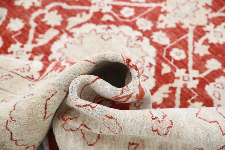 Afghan Ziegler Rug 7' 11" x 9' 9" Hand-Knotted | No. AT64200