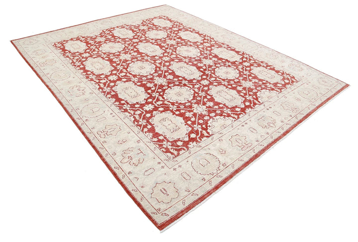 Afghan Ziegler Rug 7' 11" x 9' 9" Hand-Knotted | No. AT64200