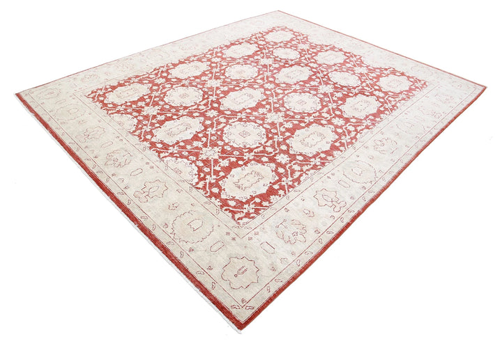 Afghan Ziegler Rug 7' 11" x 9' 9" Hand-Knotted | No. AT64200