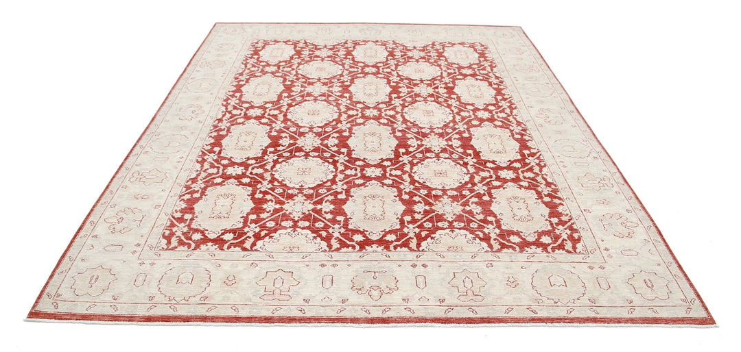 Afghan Ziegler Rug 7' 11" x 9' 9" Hand-Knotted | No. AT64200