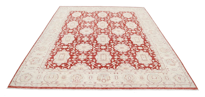 Afghan Ziegler Rug 7' 11" x 9' 9" Hand-Knotted | No. AT64200