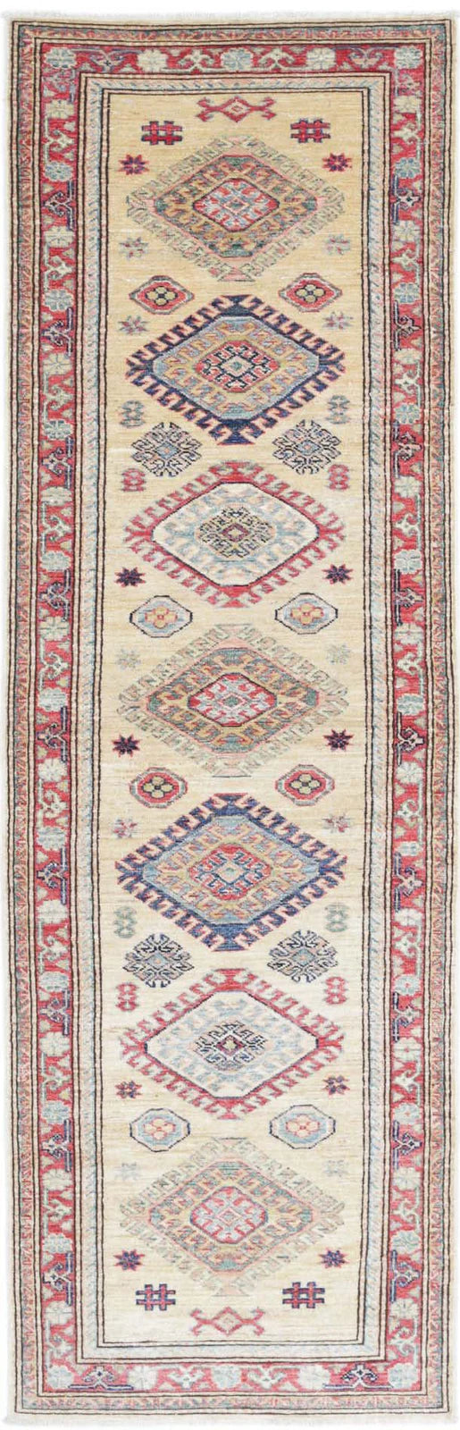 Afghan Royal Kazak Rug 2' 2" x 7' 10" Hand-Knotted | No. AT64201