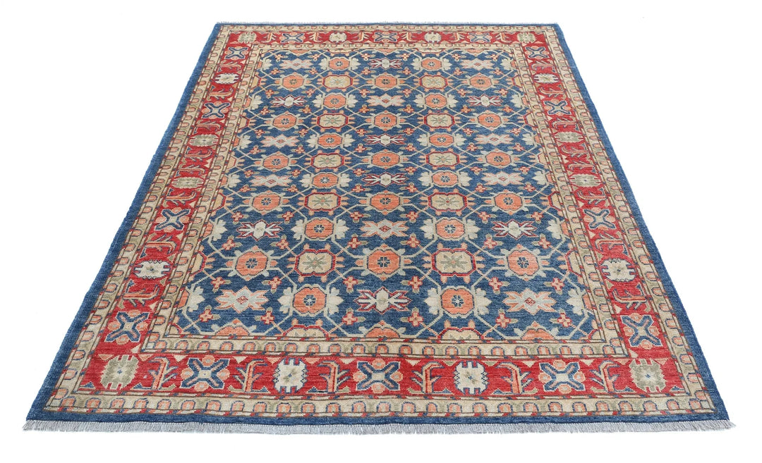 Afghan Ziegler Rug 5' 1" x 7' 3" Hand-Knotted | No. AT64202