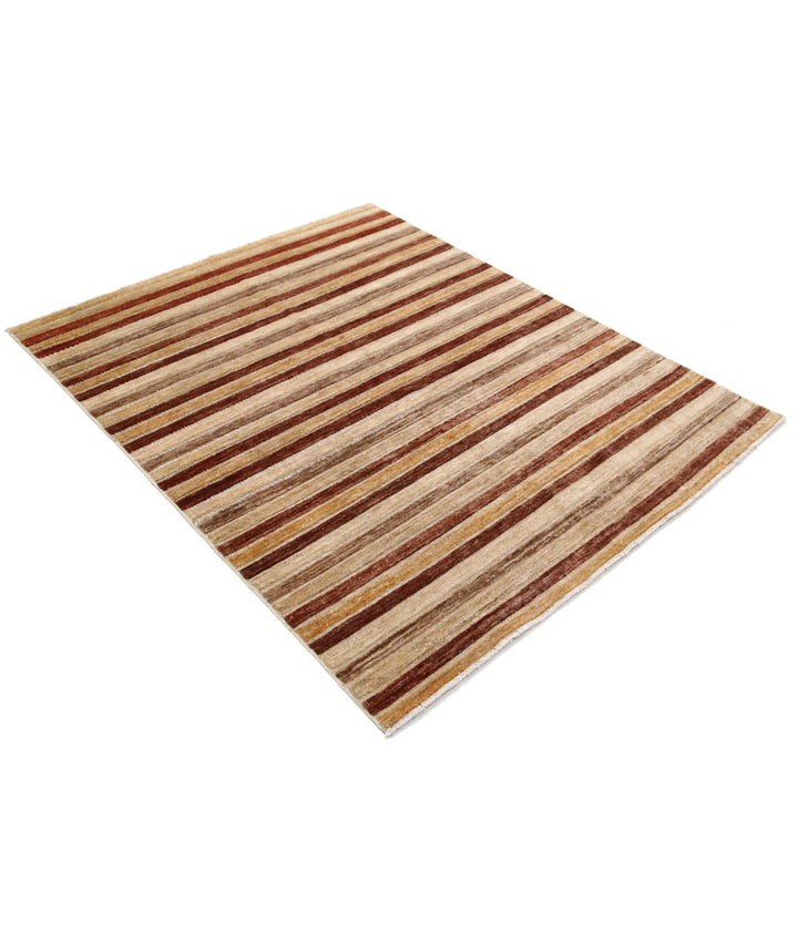 Afghan Modcar Rug 4' 11" x 6' 1" Hand-Knotted | No. AT64225