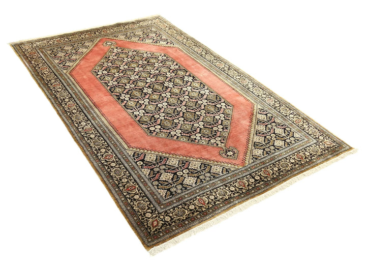 Persian Qum Silk Rug 4' 5" x 6' 10" Hand-Knotted | No. AT64231