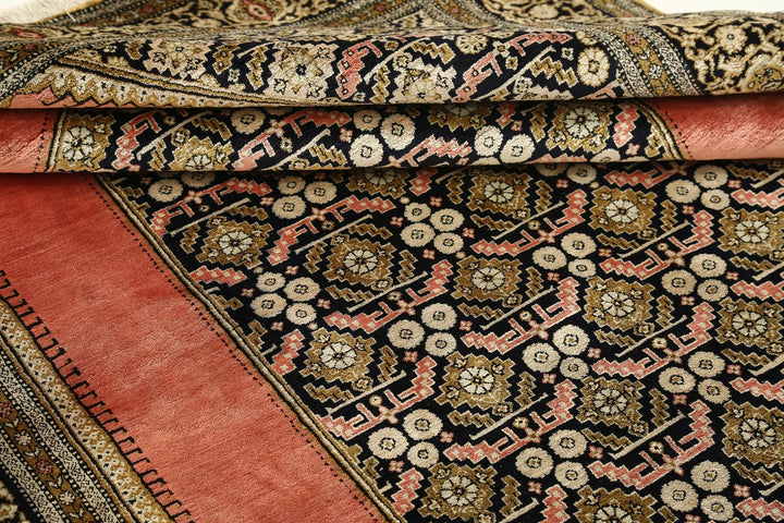 Persian Qum Silk Rug 4' 5" x 6' 10" Hand-Knotted | No. AT64231