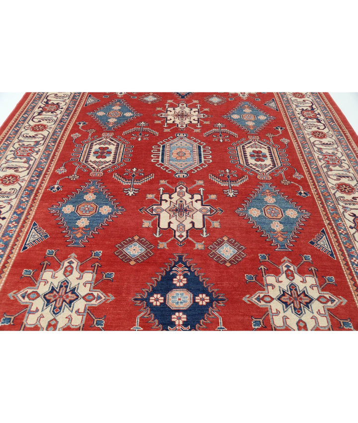Afghan Kazak Rug 9' 4" x 11' 10" Hand-Knotted | No. AT64438