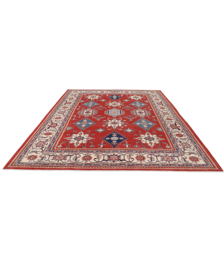 Afghan Kazak Rug 9' 4" x 11' 10" Hand-Knotted | No. AT64438